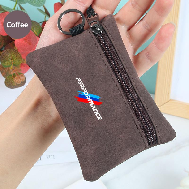 Portable Suede Car Key Bag Zipper Wallets Card Coin Pouch For BMW Performance X1 X3 X4 X5 E46 E90 F20 E60 E39 F10 M1 M2 M3 M5 M6 GR3