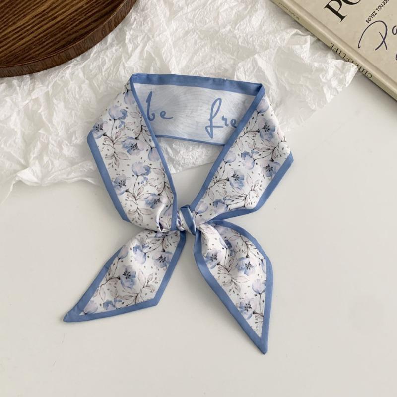 

Шелковый шарф длинный женский универсальный декоративный маленький шарфик повязка на сумку лента стример головной платок плетеная повязка для волос декоративный пояс