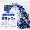 Blue Silver Latex Balloon, Birthday Arrangement Party Supplies Wedding Decoration Balloon Chain Set