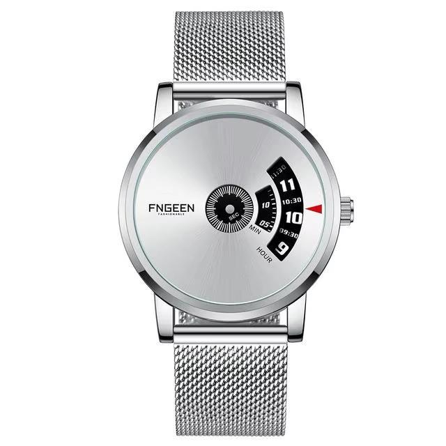 Fngeen S230 Unique Design Fashion Casual Original Wristwatch Stainless Steel Band Metal Case Quartz Men Watches for Male