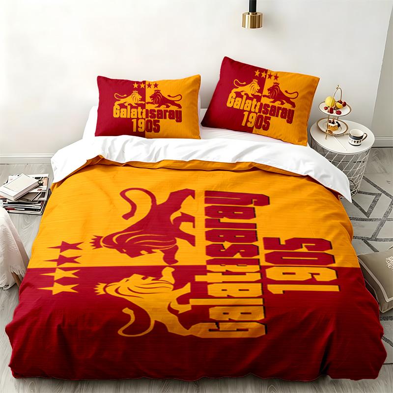 Galatasaray 3pc Set Perfect for Bedroom Use Comfortable Bedding Set Includes a Duvet Cover and Two Pillowcases Ideal Birthday or Christmas Gift