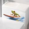 Playful Surfing Frog Toilet Sticker Removable Funny Bathroom WC Decoration Self-Adhesive Wall Decal