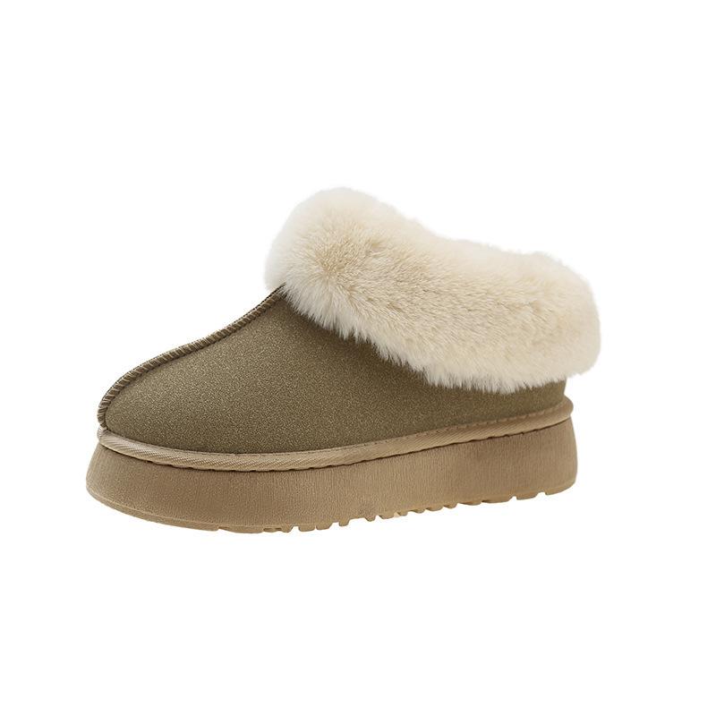 Thick-soled Warm Snow Boots for Women 2025 Winter Thickened Warm Fur Integrated Outer Wear Casual Fluffy Shoes