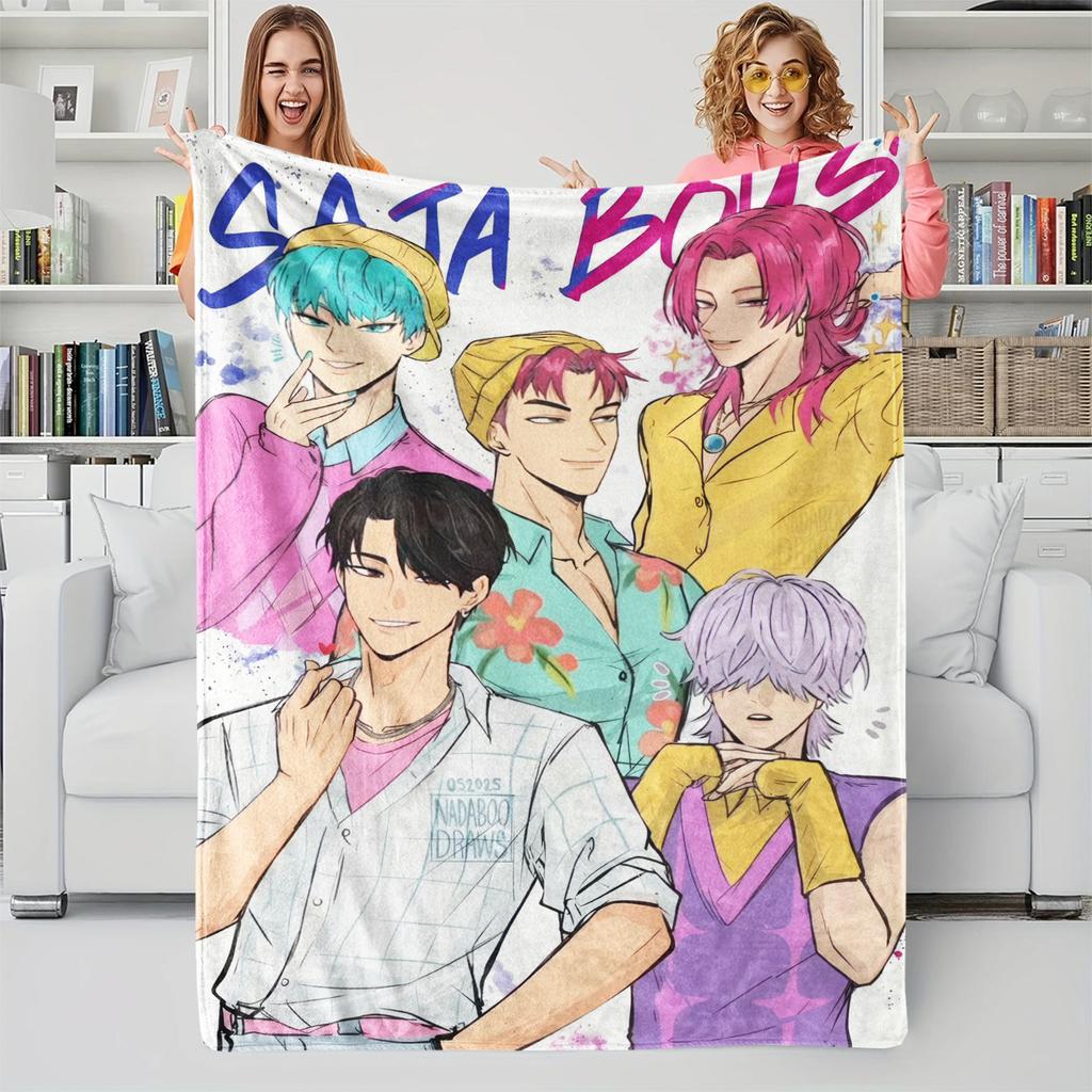 K-Pop Dämonenjäger Cartoon Multifunktionale Plüsch-Überwurfdecke, Neuartige Warme Decke, Geeignet für alle Jahreszeiten, Huntrix Fan-Geschenk
