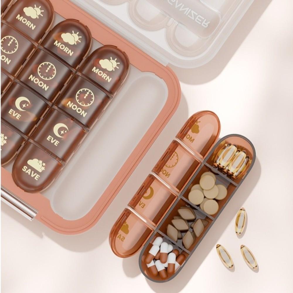 Large Capacity Weekly Pill Box Separate Grid Pill Storage Box Pill Organizer  Weekly Planning