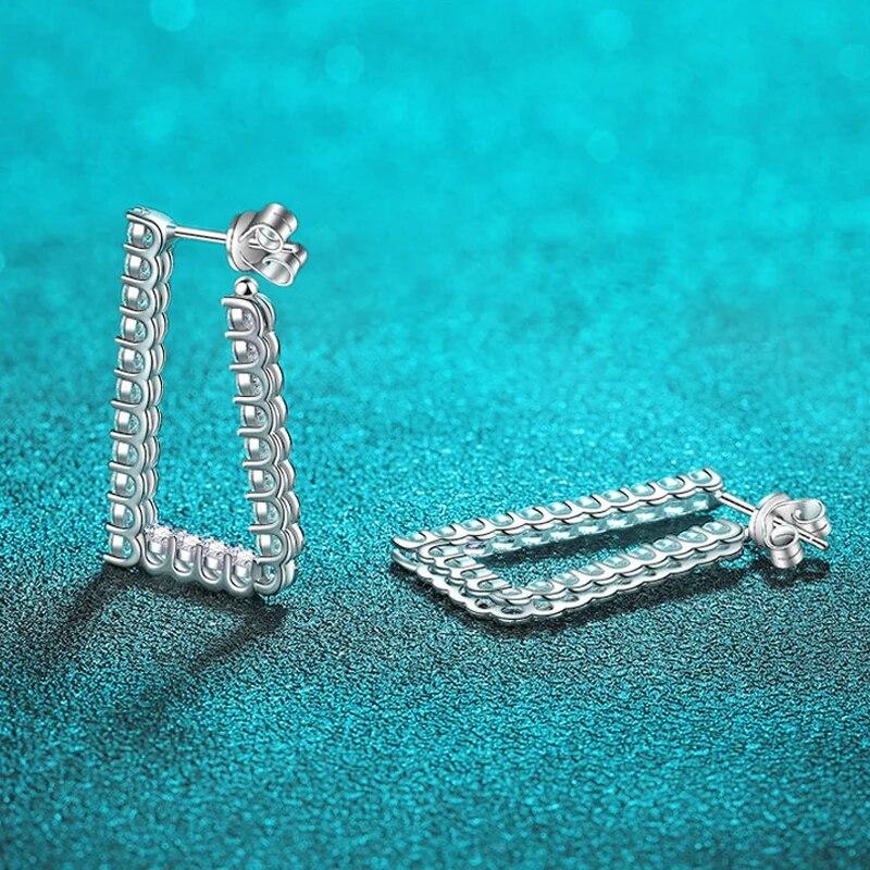D Color 2.2mm 1.84cttw Full Moissanite Stud Earrings for Women Sparkling Lad Diamond Party Jewelry Sterling Silver 925 Ears Stud