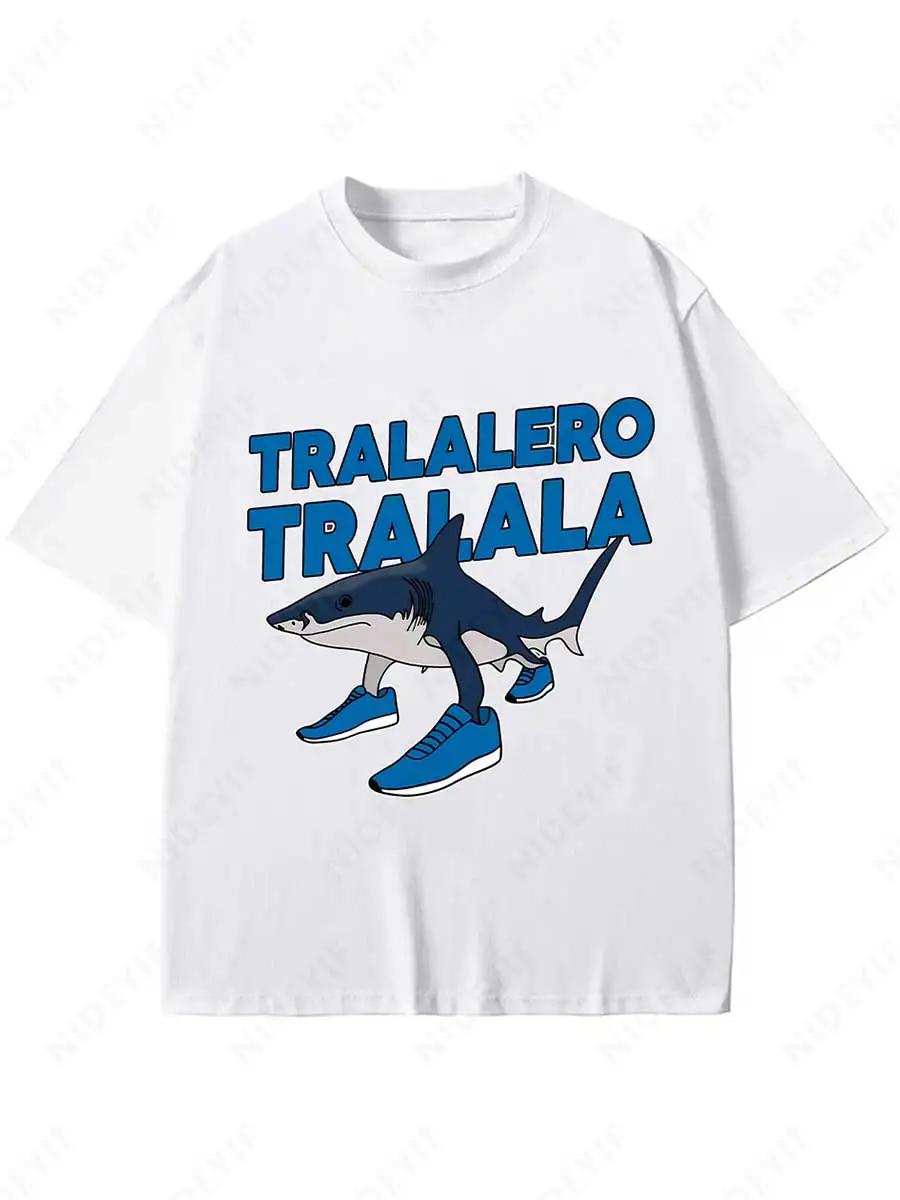 Funny Shark With Blue Sneakers T-shirt XXXL