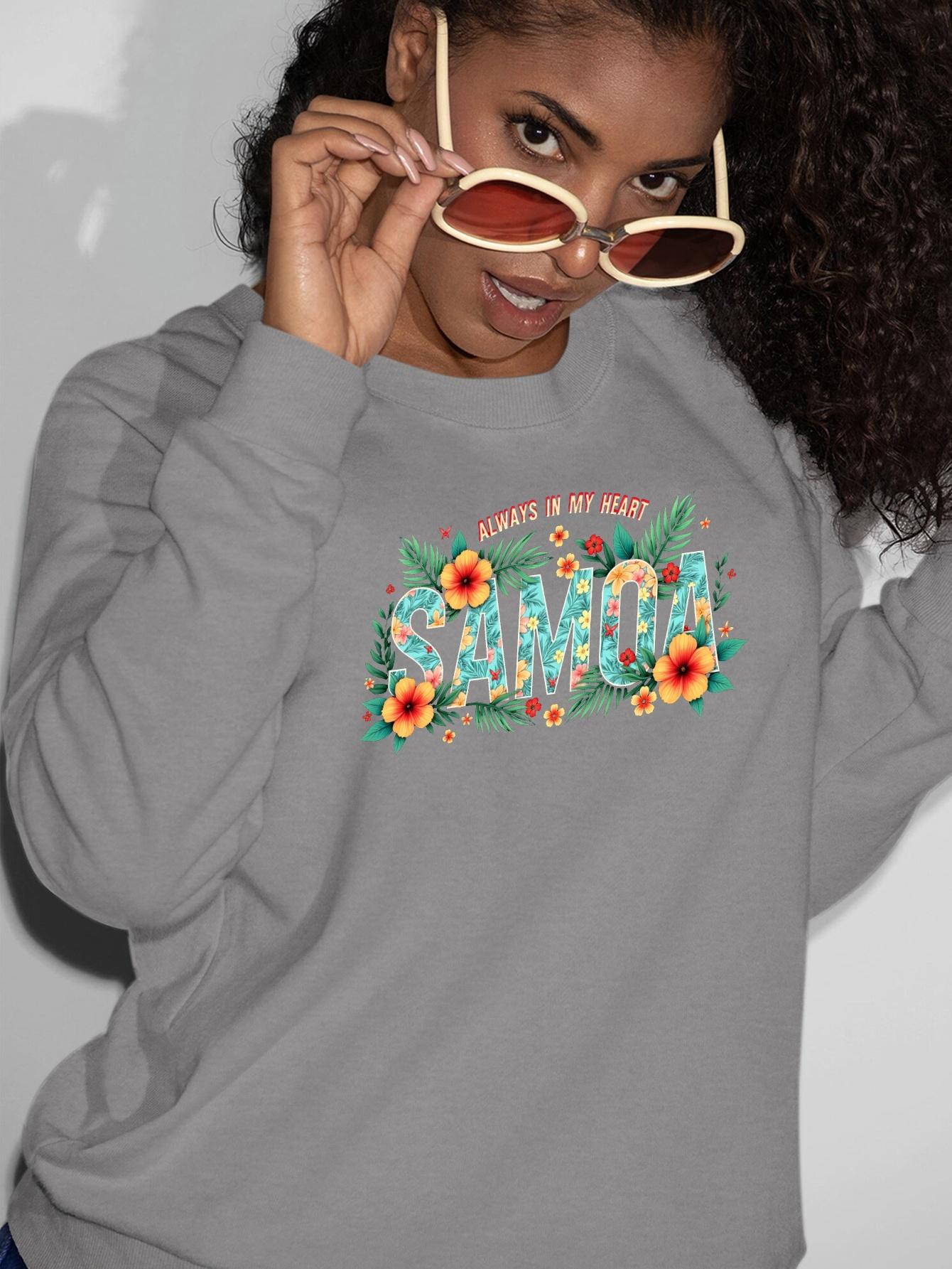 

SAMOA vibrant tropical pattern women s sweatshirts XXL сірий