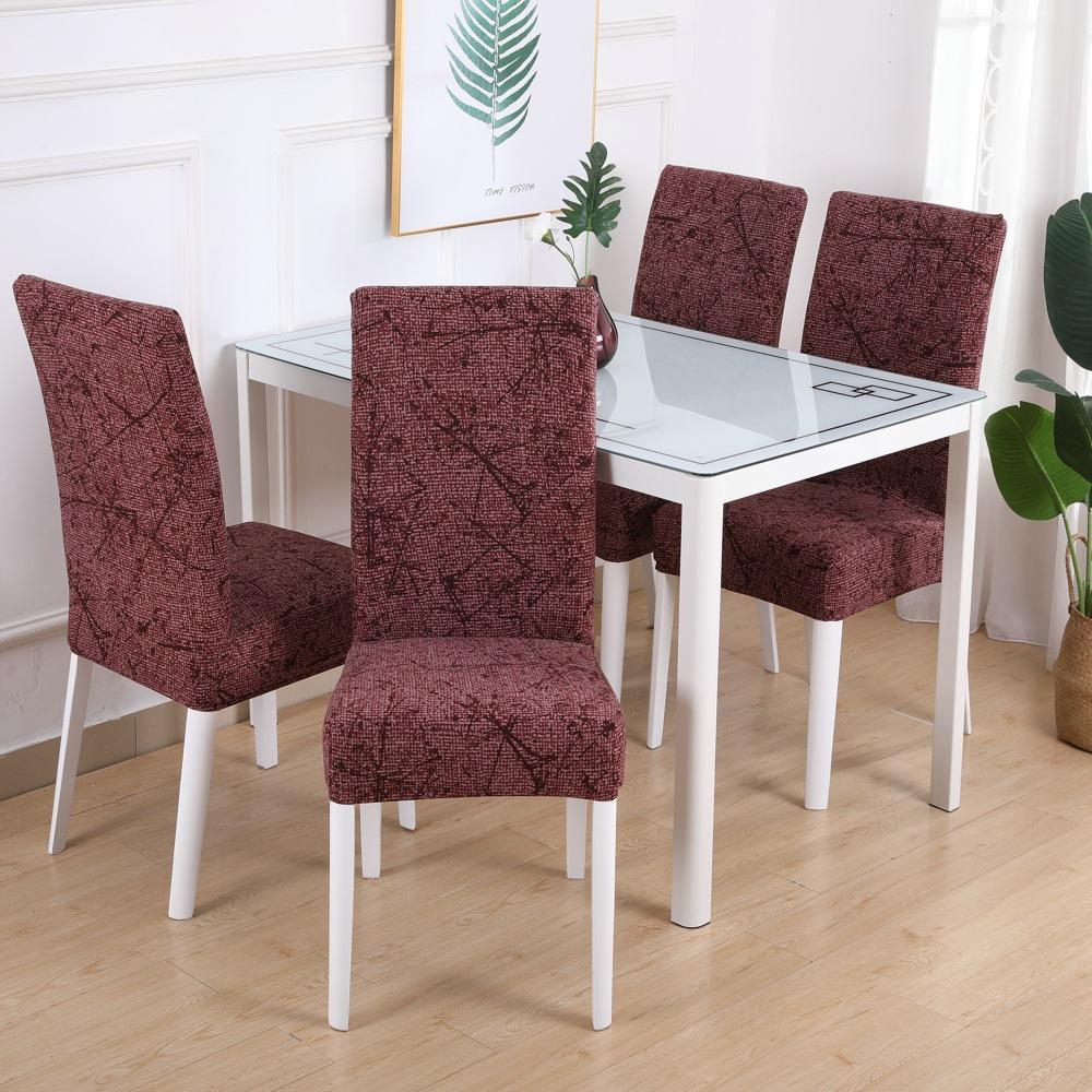 Printed Chair Cover Elastic Seat Chair Cover Living Room Detachable Washable Stretch Banquet Hotel Restaurant Set