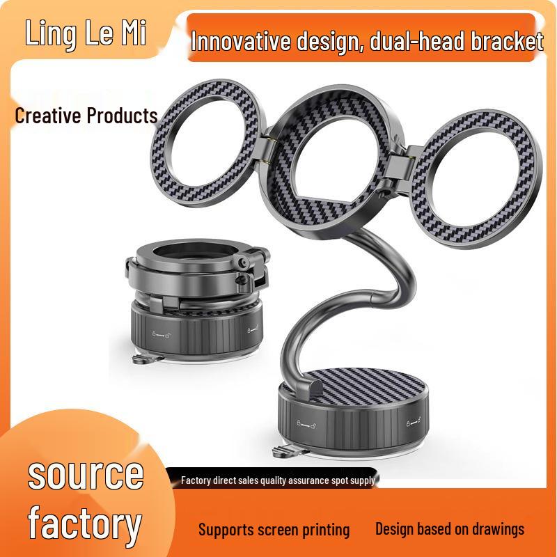 Dual Phone Car Mount with Long Arm and Magnetic Zinc Alloy Design H3PRO-S