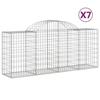 VidaXL Paniers à gabions arqués 7 pcs 200x50x80/100 cm Fer galvanisé, gabion, cage de gabion, panier de mur de gabion, mur 3146304