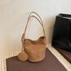 Korean niche ins suede suede surface retro bucket bag versatile shoulder messenger women tote bag