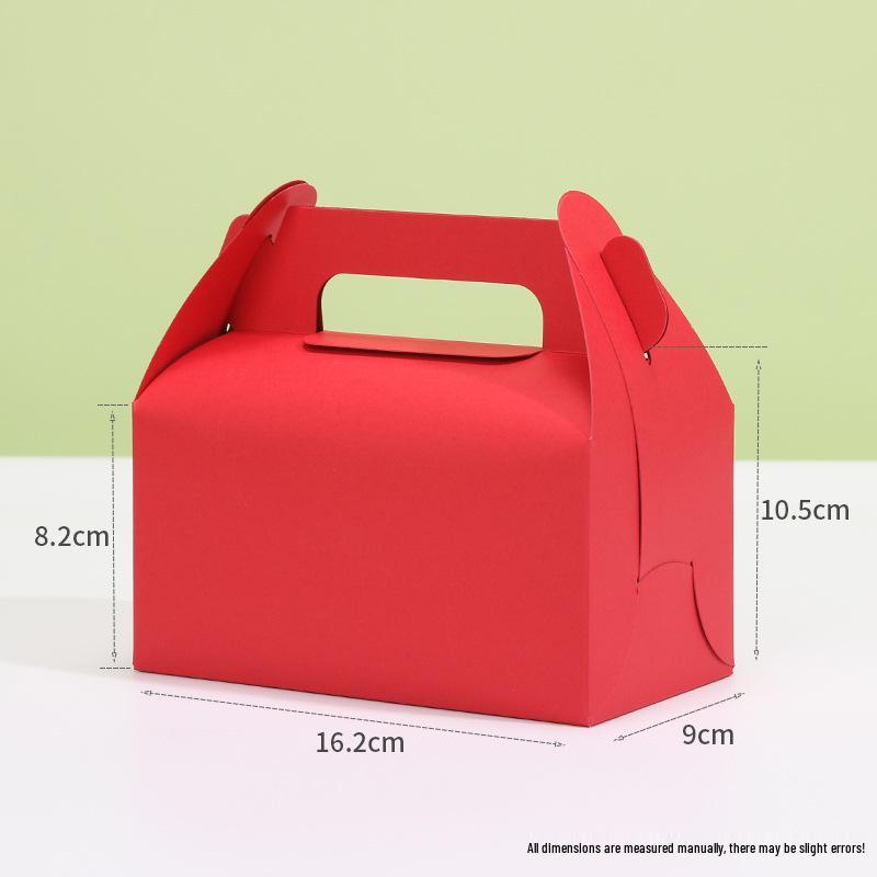 Handheld Kraft Paper Pastry Box for Desserts and Afternoon Tea