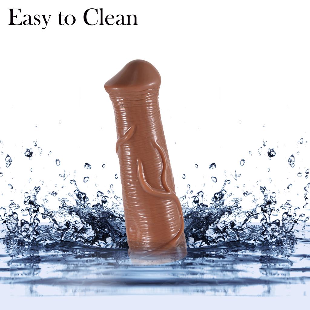 Realistic Horse Penis Enlargement Sleeve Girth Cock Sheath Extender Reusable Condom Extended Dildo Dick Adult Sex Toy for Men Couple Erotic Goods Shop