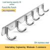 Stainless Steel Wall-Mounted Coat and Hat Rack, No-Drill Hooks for Bathroom or Kitchen
