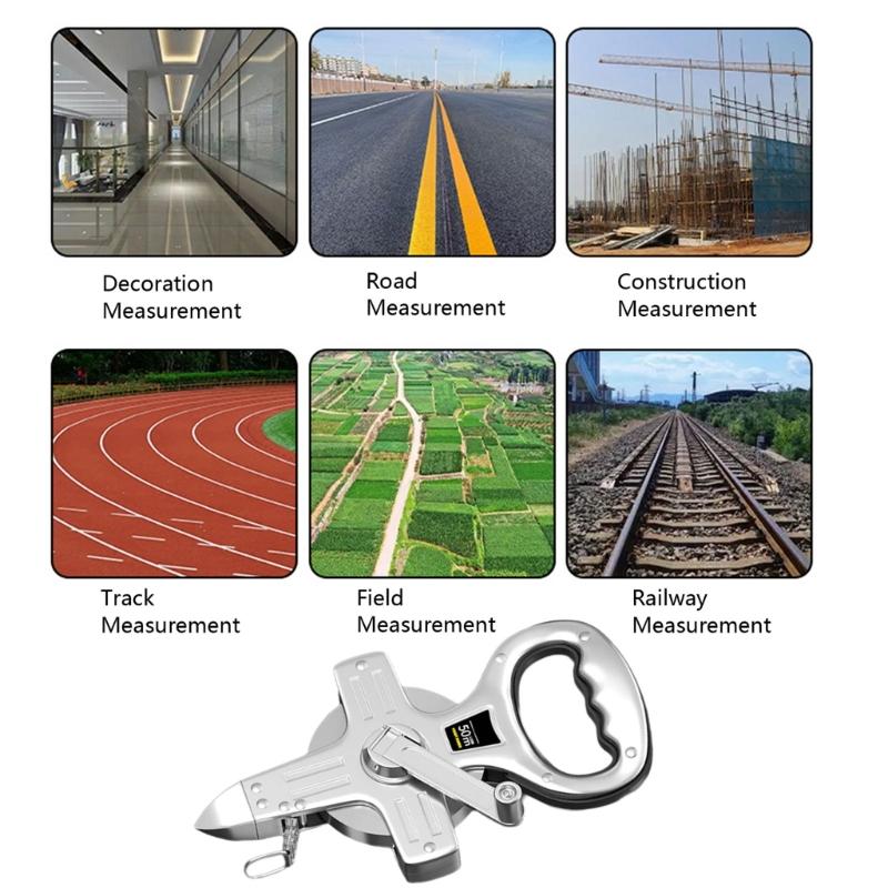Heavy Duty Steel Frame Measuring Tape With Clear Marking For Engineering Projects 50m 100m Portable Surveying Equipment