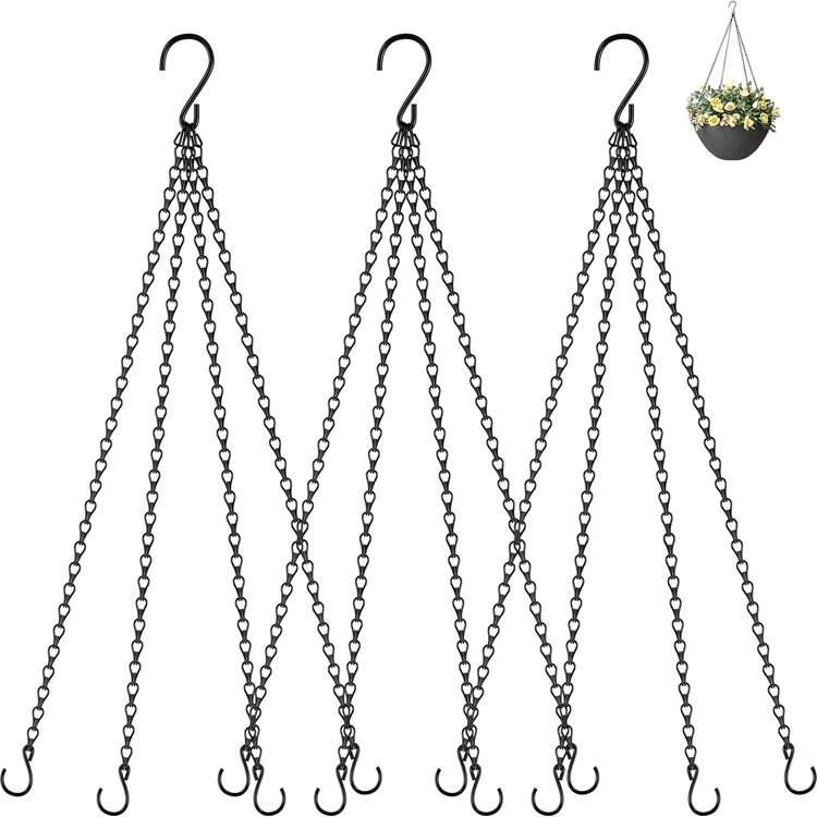 Black 23-Inch Hanging Chain Strap for Flower Pots, Bird Feeders, and Lanterns