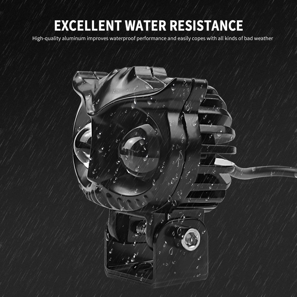 2Pcs Motorcycle Driving Lights Mini LED Headlights Fog Lights 30W/45W 5000-6500K Super Bright