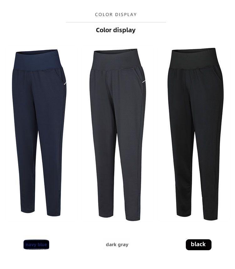 Damen High Waist Schnelltrocknende Yogahose mit Tasche - Gerades Bein, Herbst/Winter Fitness Leggings