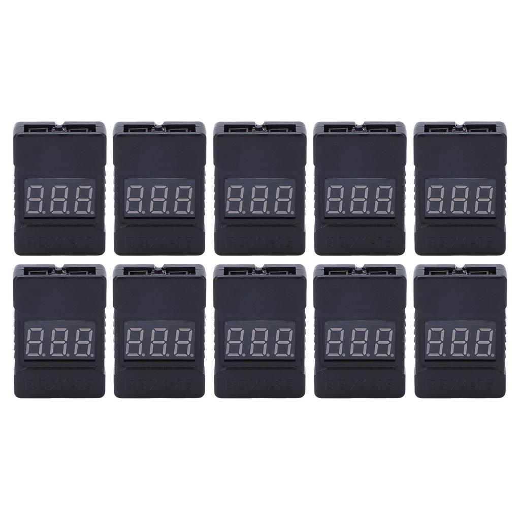 10PCS Lithium Battery Low Voltage Alarm ABS Shell Reverse Connection Protection Battery Voltage Tester