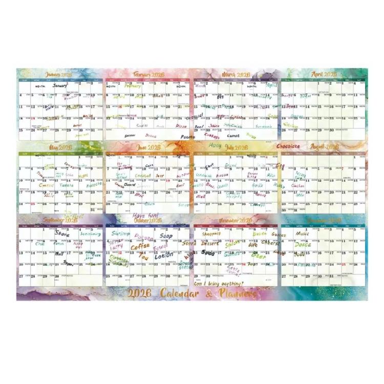 

2026 Double Sided Erasable Calendar 48x32Inch Full Year to View Calendar Wall Mount Yearly Planner Dated for Home Office 1