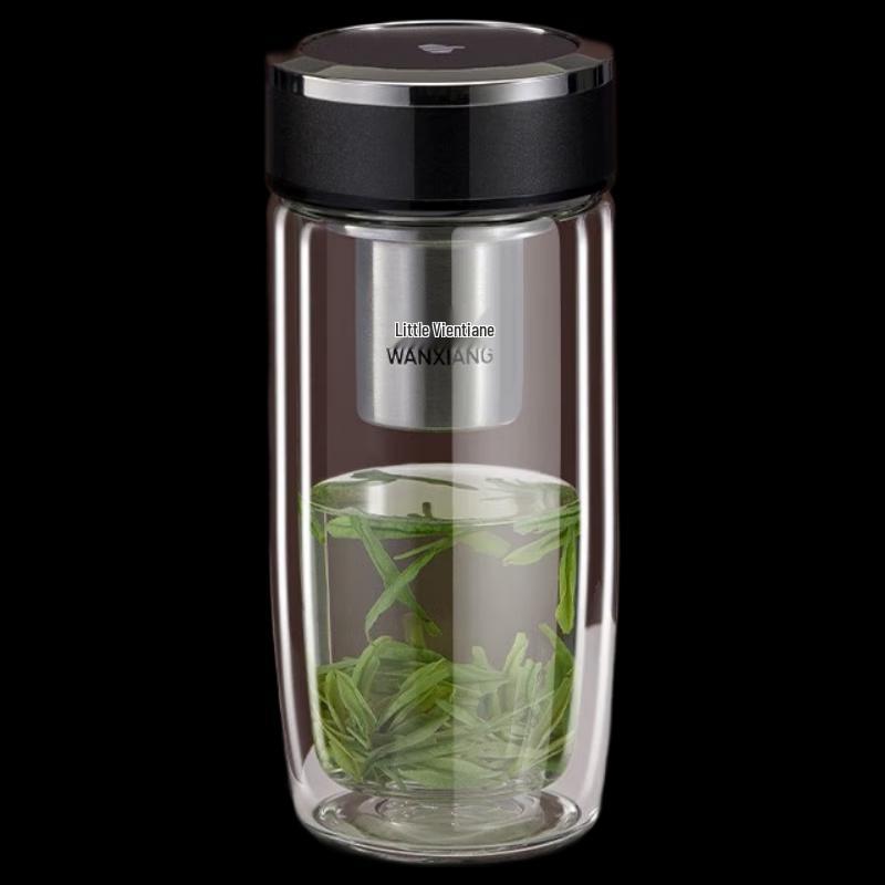 WANXIANG Double Wall Glass Tea Infuser Bottle