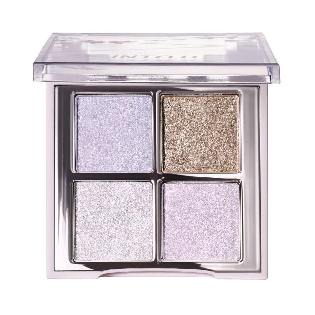 INTO U Eyeshadow Rotational Eyeshadow Palette 4 Shades Glossy Glitter Pearl #AS • S01 Swan Lake