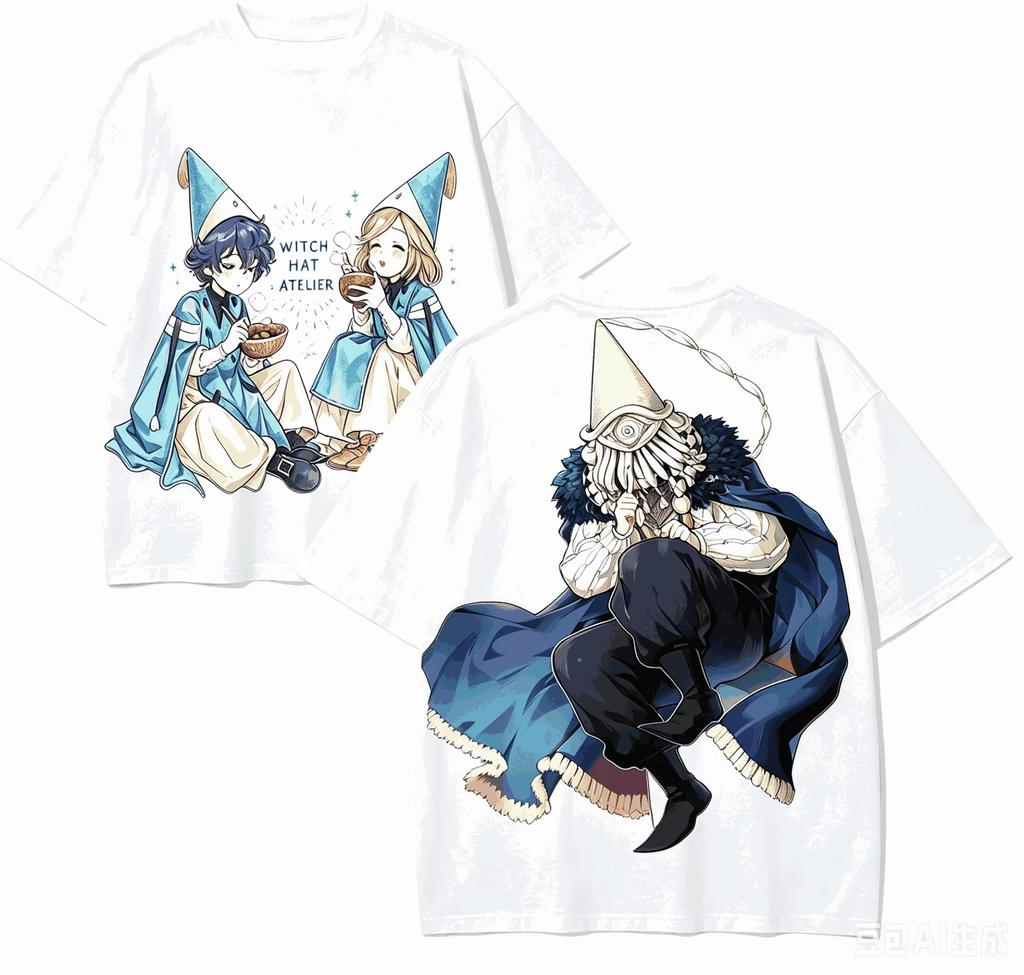 Witch Hat Atelier Coco Qifrey Agott Tetia Richeh Olruggio Kamome Shirahama Anime Unisexga Ensemble Cast Graphic Print Double Hot