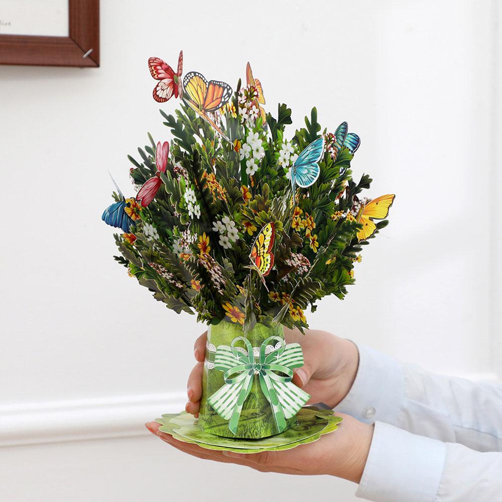 Premium 3D Aufklappbare Blumenstrauß-Karte Muttertagsgeschenk Grußkarten Valentinstag Jahrestag Dankeskarte Geburtstag 2026 Du D R6U0