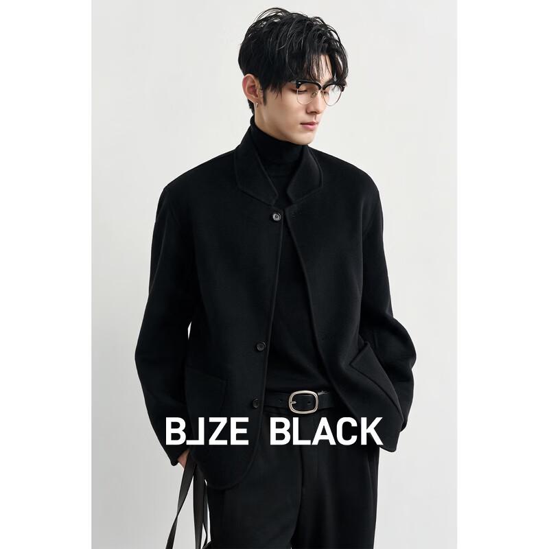 Men's New Chinese-Style 100% Wool Double-Sided Stand-Collar Suit Jacket