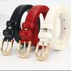 Handmade Woven Leather Belt with Alloy Buckle - Unisex Casual Fashion for Jeans