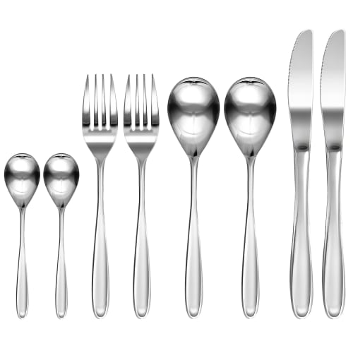 Kai Corporation Dinner Cutlery Set, 8 Pieces (4 Types), Dishwasher and Dryer Safe, Serves 2, Stainless Steel, Spoon, Fork, Knife