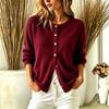 Women S Solid Button Cardigan Long Sleeve Sweater
