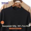Men's Heavyweight 500g Pure Wool Mock Neck Pullover Sweater