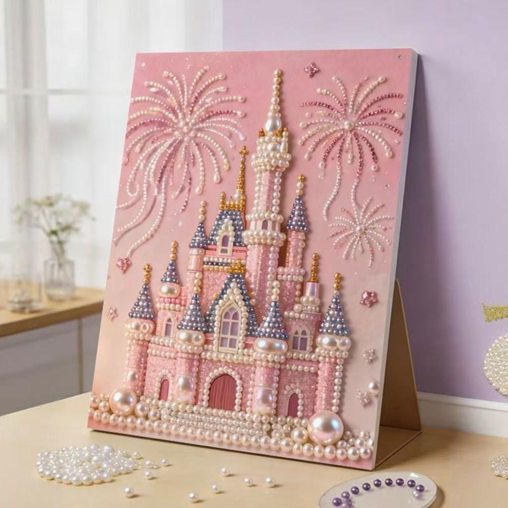 Flower DIY Painting Material Pack Sea Self-Adhesive Paintings Pearl Beads Painting Wall Decor