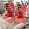 Phone Case: 2D Flat Samsung Galaxy A34 A35 M05 M06 S20 S22 S21 FE Plus 5G Protective Case, Couple Style, Plush Strawberry Doll, Christmas and Hallowee