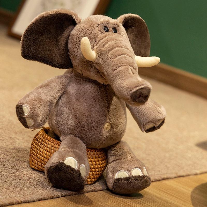 

Plush Toy Elephant Simulation Animal Cartoon Stuffed Doll Kids Decoration Gift 26cm/10.24in