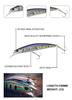110MM 27G ABS Artificial Hard Bait Long Cast Slow Sinking Wobbler Midwater Jerkbait for Pike-7 Colors Freshwater Saltwater