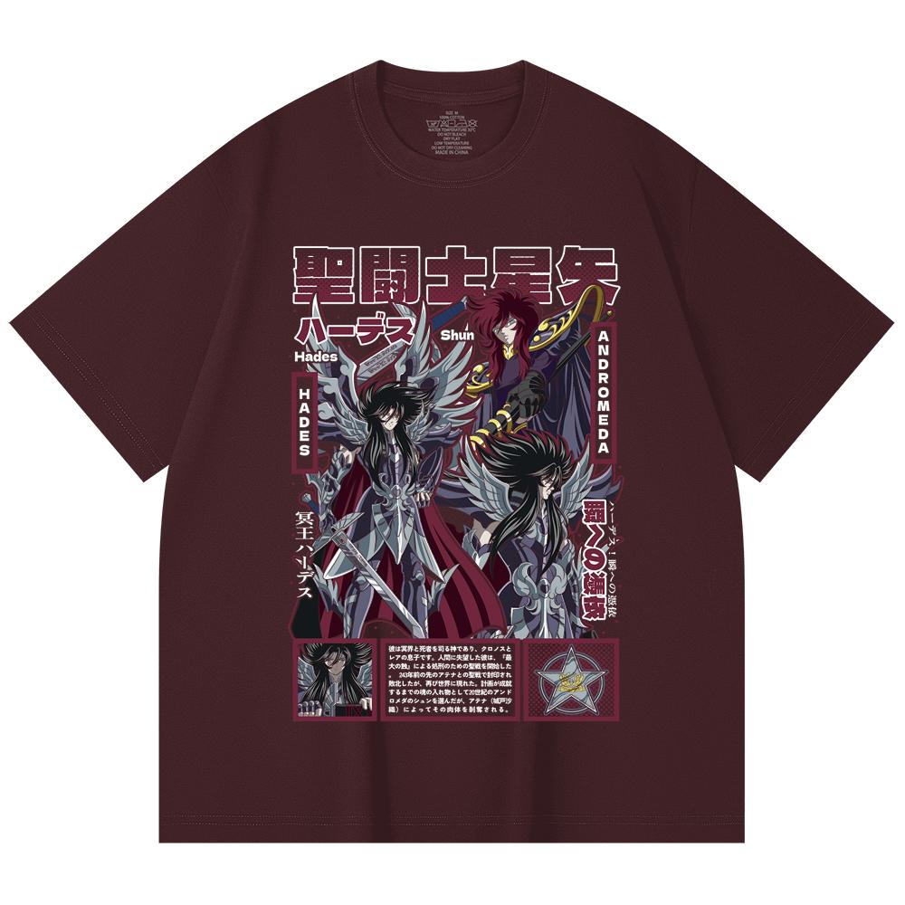 

230 Gsm 100% Cotton Saint Seiya V4 Hades Print Unisex Heavy Cotton T Shirt 2XL