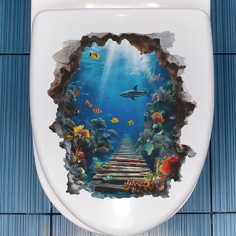 Creative and Serene Underwater World Bathroom Home Background Beautification and Decoration Wall Stickers