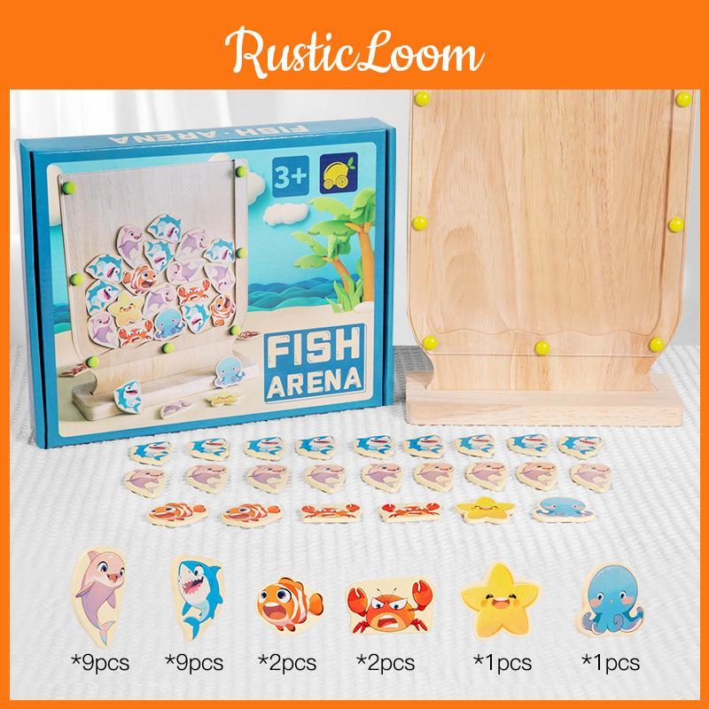 Wooden Educational Toy Ocean Fish Arena For Early Learning And Brain Training