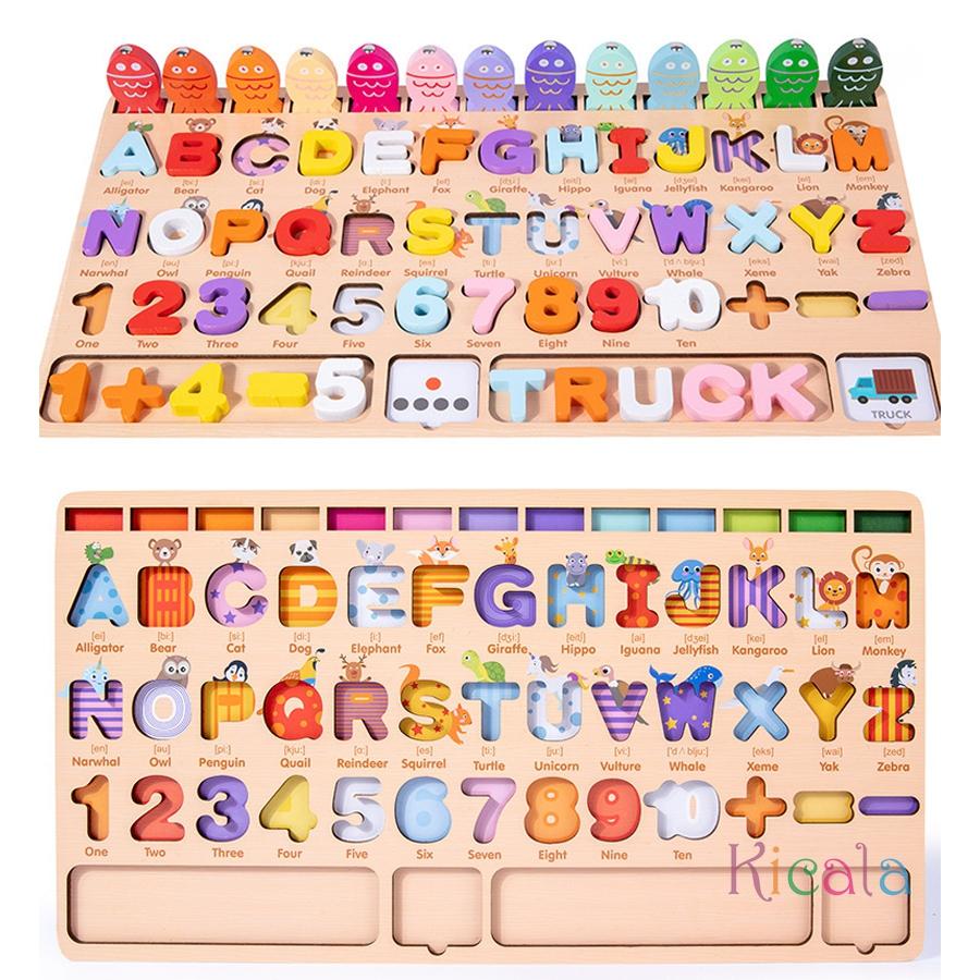 Kids Montessori Educational Wooden Math Toys Children Busy Board Count Shape Colors Match Fishing Puzzle Learning Toys Gifts