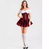 Halloween gothic print Little Red Riding Hood costume, medieval cape vampire cos party outfit