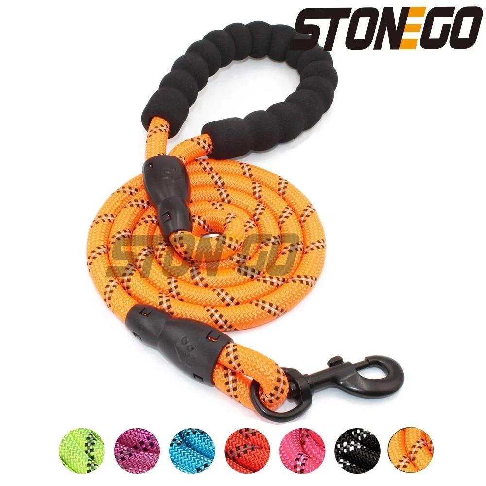 

Сверхпрочный поводок для собак 5 футов с удобной мягкой ручкой, светоотражающими нитями, плетеным дизайном для средних и крупных собак, 1 шт. оранжевый