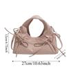Adjustable Straps Bownot Hobo Bag Polyester Large Capacity Bow Decor Handbag Magnetic Buckle Anti-splash Water