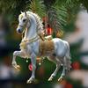Pferd Weihnachtsschmuck Glitzer Strass Pferd Weihnachtsbaum Hängeornament 2D Flach Acryl Auto Rückspiegel Anhänger für Feiertags-Wohndekor