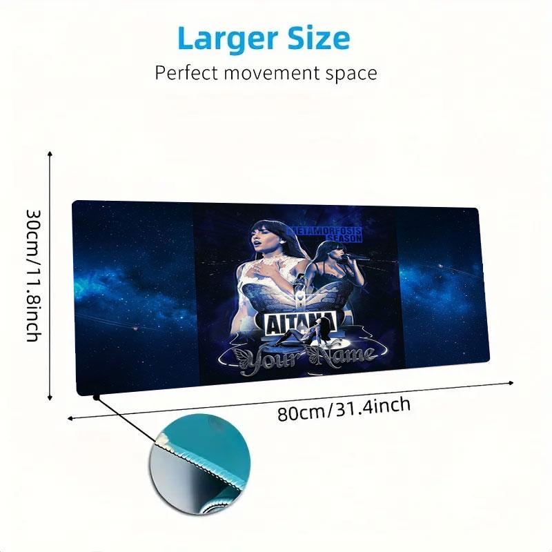 Aitana Custom Name Large Size Mouse Pad Large Gaming Table Cushion Non-slip Laptop Tablet Big Mousepad XXL Mat Mini PC Playmat With Lock Edge