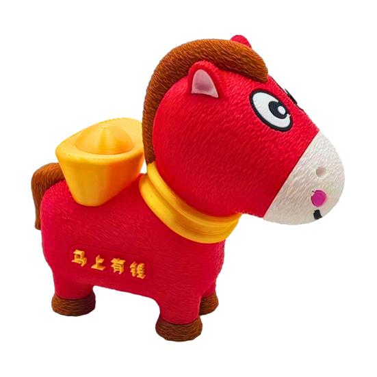 

3D-печатная фигурка лошади Маскот Китайского Нового года Модель лошади с гибким суставом Коллекционный элемент декора лошади для дома, офиса, рабочего стола руководителя C