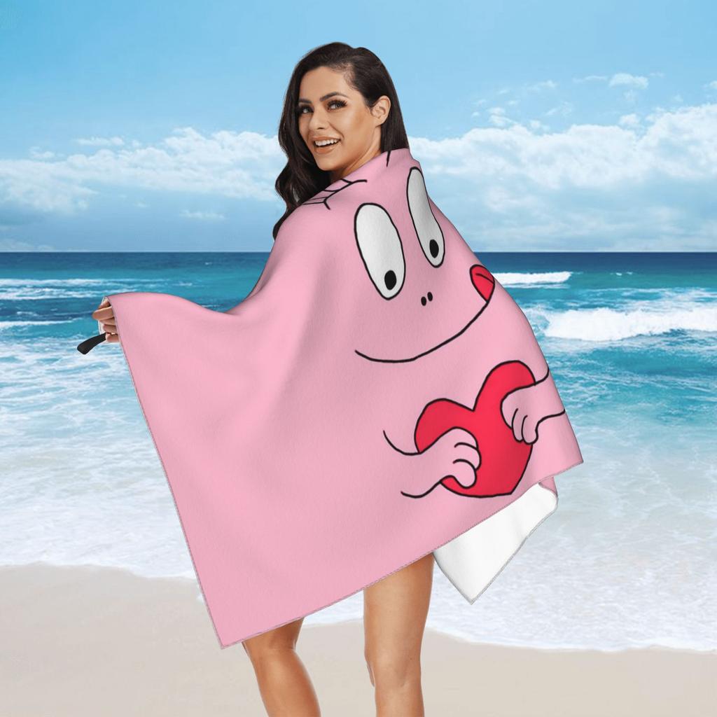 Barbapapa Cartoon Beach Towel Soft Microfiber Quick Dry Absorbent Quick Towels For Pool