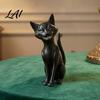Fantasy Kreatur Statue 3D Gedruckt Schwarze Katze Figur Gothic Stil Böses Schreibtisch Ornament Geschenk für Liebhaber Dunkel Sitzend Halloween Haus Tischdeko